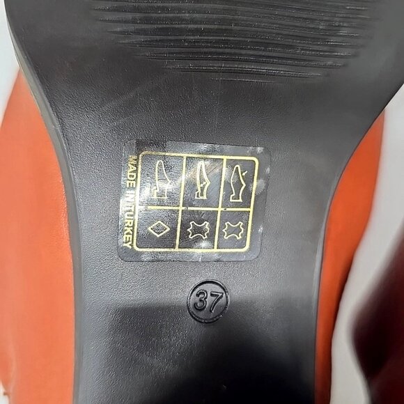 BUENO KESIA Tan Leather Block Heel Pumps Slip on Shoes Women's Size US 6.5 EU 37 - Picture 12 of 12